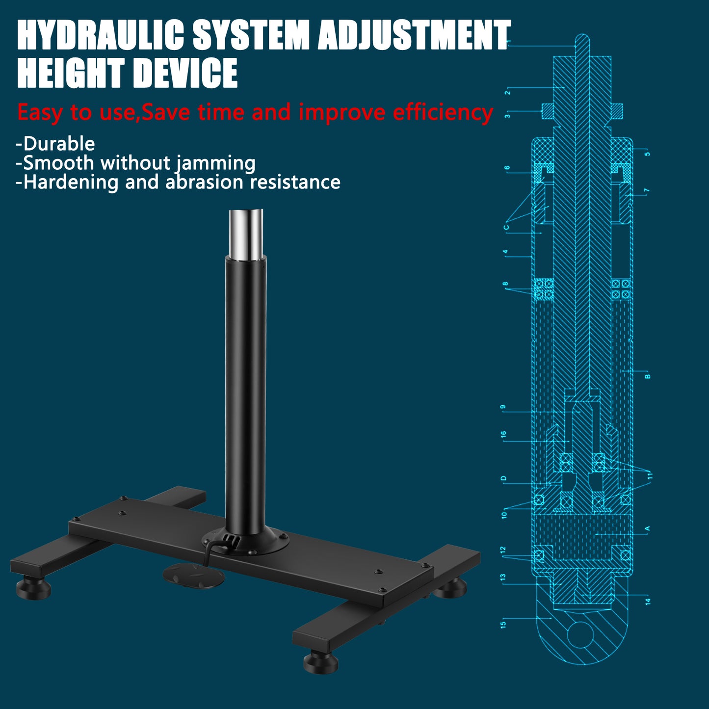 POARMEEY XXL Tattoo ArmRest Adjustable Height by Hydraulic Device(TAH1003)