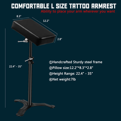 POARMEEY Tattoo Armrest Stand Tripod Black(NCP1001)