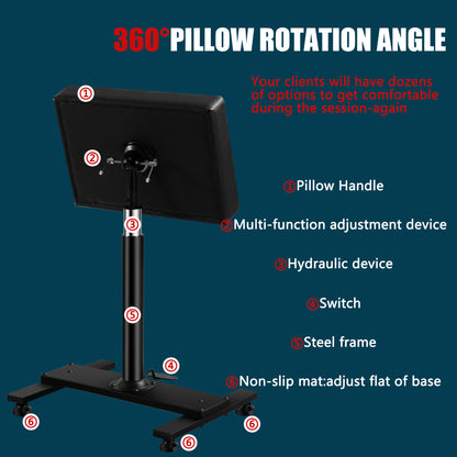 POARMEEY Tattoo Armrest legrest Thicken Tattoo Pad 360°Totation Adjustable Height(TAH1002)