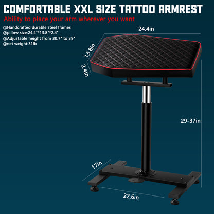 POARMEEY Tattoo Arm Rest XXL Size Adjustable Height by Hydraulic Device(TAH1004)